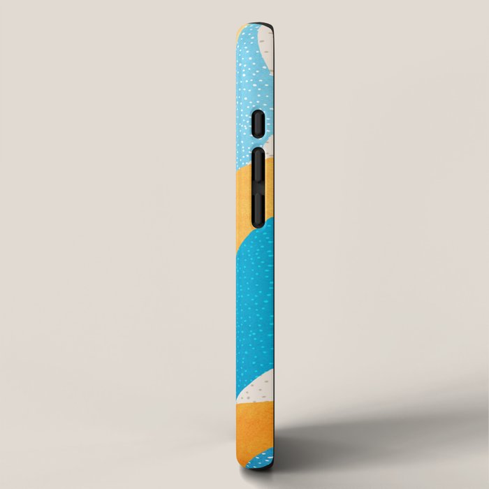 Colorful Blue and Yellow Abstract Botanical iPhone Case Gallery Image 2