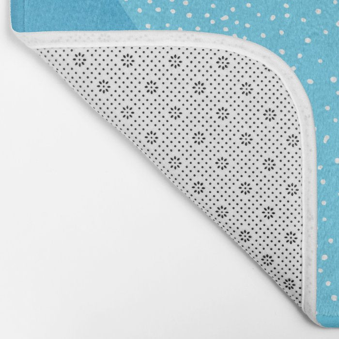 Colorful Blue and Yellow Abstract Botanical Bath Mat Gallery Image 2