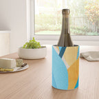 Colorful Blue and Yellow Abstract Botanical Wine Chiller Gallery Image 4