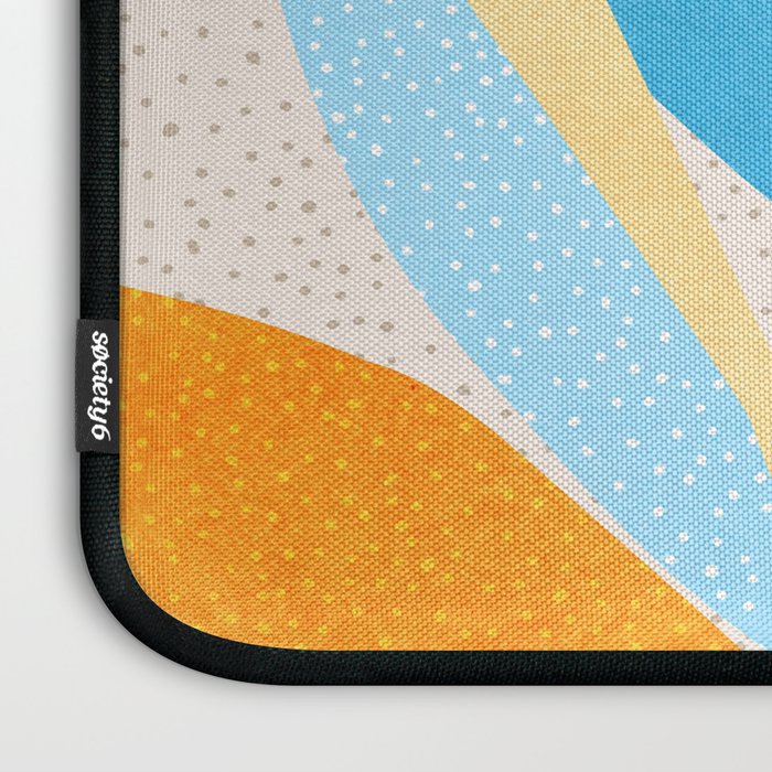 Colorful Blue and Yellow Abstract Botanical Laptop Sleeve Gallery Image 3