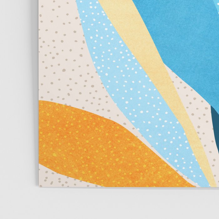 Colorful Blue and Yellow Abstract Botanical Poster Gallery Image 3