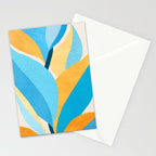 Colorful Blue and Yellow Abstract Botanical Stationery Card Gallery Image 2