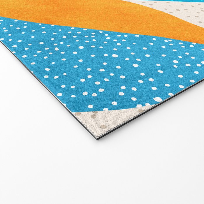 Colorful Blue and Yellow Abstract Botanical Welcome Mat Gallery Image 2