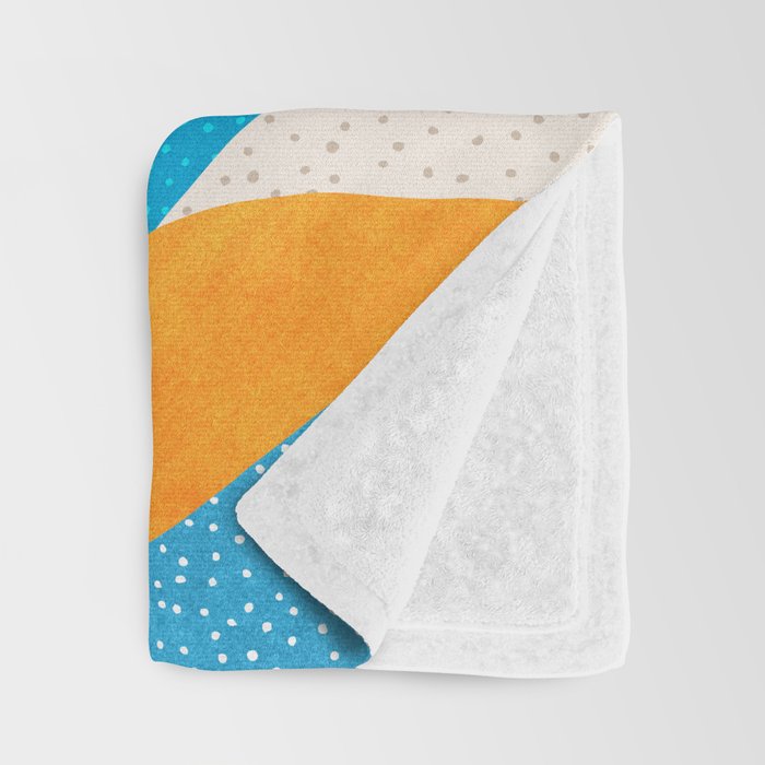 Colorful Blue and Yellow Abstract Botanical Throw Blanket Gallery Image 3