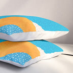 Colorful Blue and Yellow Abstract Botanical Pillow Sham Gallery Image 3