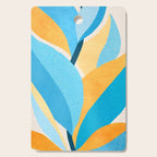 Colorful Blue and Yellow Abstract Botanical Cutting Board Gallery Image 1