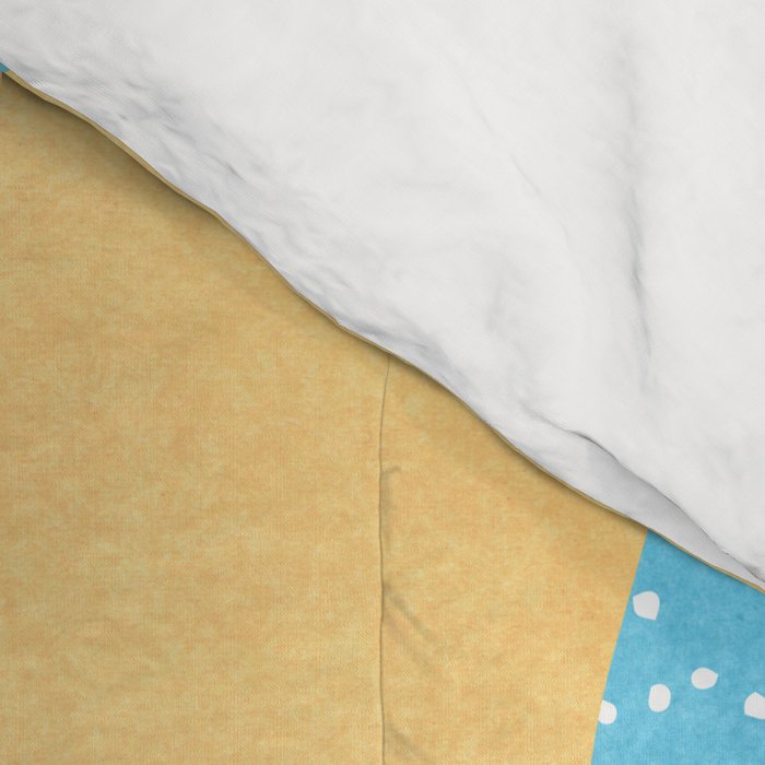 Colorful Blue and Yellow Abstract Botanical Comforter Gallery Image 4