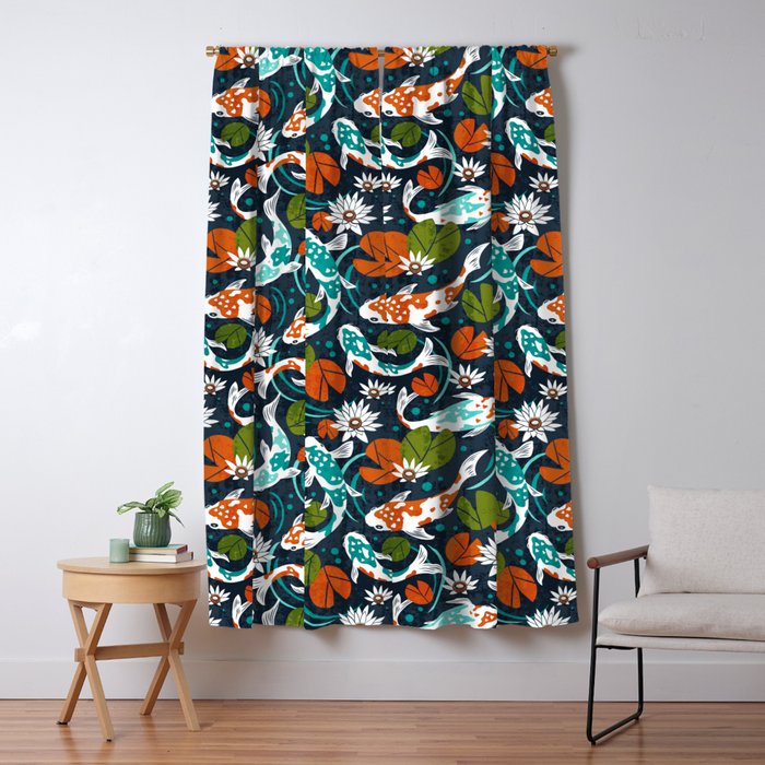 Koi Pond - Orange Window Curtain Gallery Image 5
