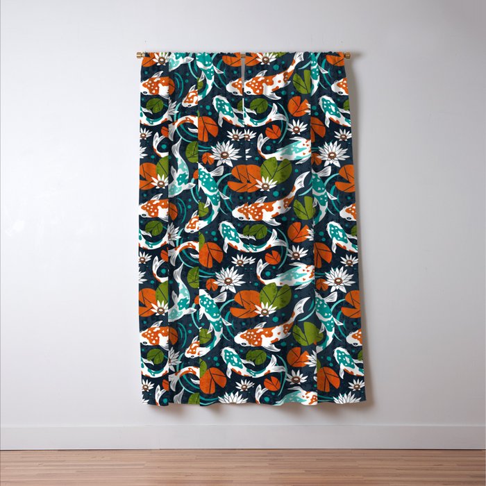 Koi Pond - Orange Window Curtain Gallery Image 3