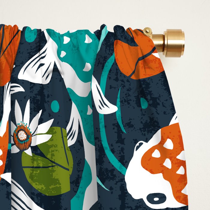 Koi Pond - Orange Window Curtain Gallery Image 2