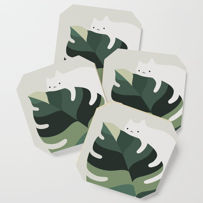 Cat and Plant 12A Coaster Gallery Image 1