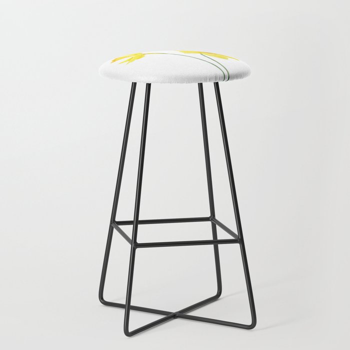 two botanical yellow daffodils watercolor Stool Gallery Image 1