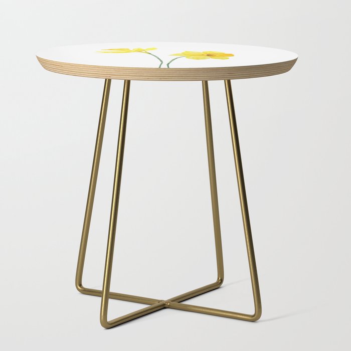 two botanical yellow daffodils watercolor Side Table Gallery Image 1