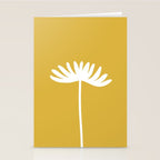 Tall Flower Minimalist Floral in White and Light Mustard Stationery Card Gallery Image 2