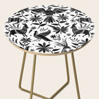 Mexican Otomi Design in Shades of Gray by Akbaly Side Table Gallery Image 2
