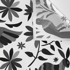 Mexican Otomi Design in Shades of Gray by Akbaly Wall Tapestry Gallery Image 3
