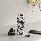 Mexican Otomi Design in Shades of Gray by Akbaly Water Bottle Gallery Image 4