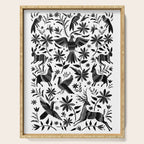 Mexican Otomi Design in Shades of Gray by Akbaly Serving Tray Gallery Image 1