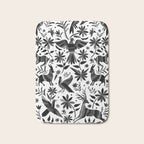 Mexican Otomi Design in Shades of Gray by Akbaly Bath Mat Gallery Image 1