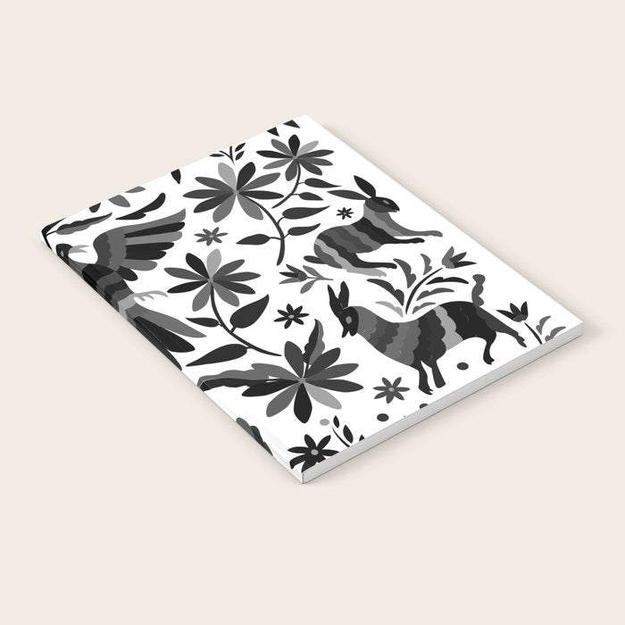 Mexican Otomi Design in Shades of Gray by Akbaly Notebook Gallery Image 2