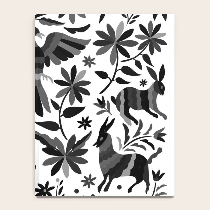 Mexican Otomi Design in Shades of Gray by Akbaly Notebook Gallery Image 4