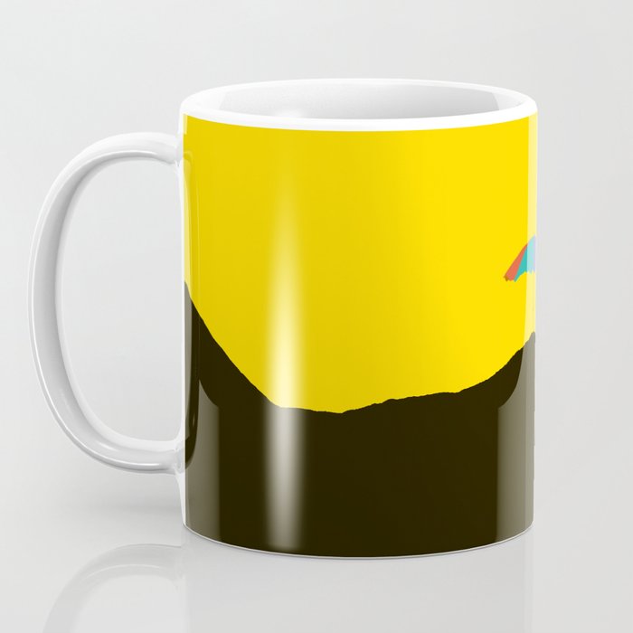 Colorful Parasol Black Yellow Background #decor #society6 #buyart Coffee Mug Gallery Image 3