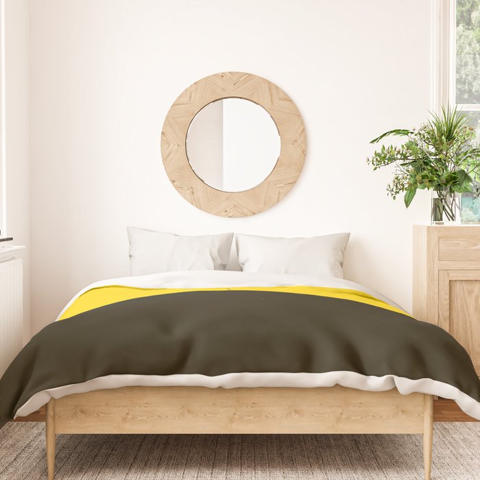Colorful Parasol Black Yellow Background #decor #society6 #buyart Duvet Cover Gallery Image 3