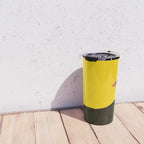 Colorful Parasol Black Yellow Background #decor #society6 #buyart Travel Mug Gallery Image 4