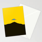 Colorful Parasol Black Yellow Background #decor #society6 #buyart Stationery Card Gallery Image 2