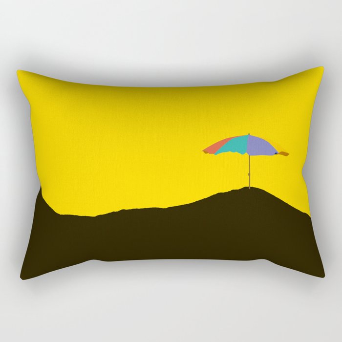 Colorful Parasol Black Yellow Background #decor #society6 #buyart Rectangular Pillow Gallery Image 1