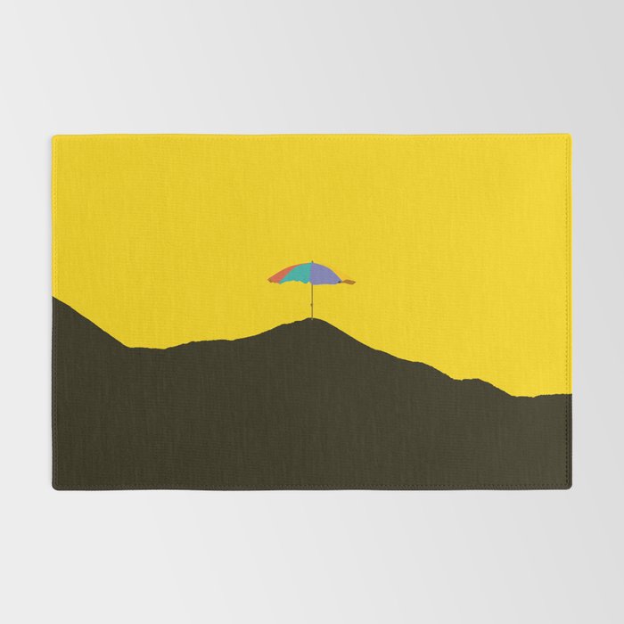 Colorful Parasol Black Yellow Background #decor #society6 #buyart Rug Gallery Image 2