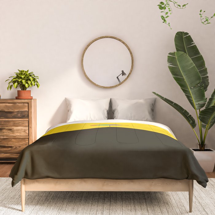 Colorful Parasol Black Yellow Background #decor #society6 #buyart Comforter Gallery Image 3