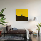 Colorful Parasol Black Yellow Background #decor #society6 #buyart Wood Wall Art Gallery Image 2