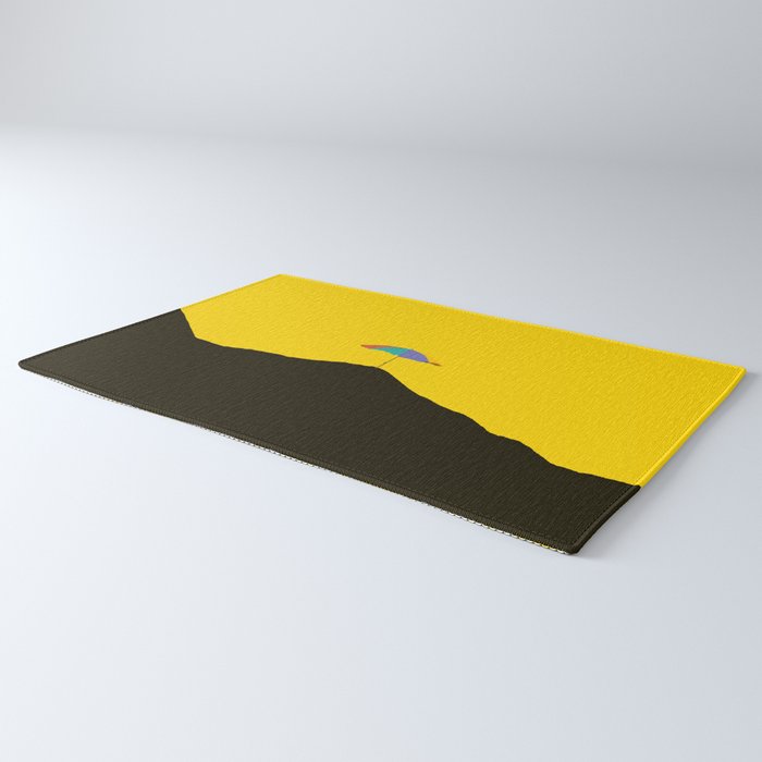 Colorful Parasol Black Yellow Background #decor #society6 #buyart Rug Gallery Image 3