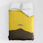 Colorful Parasol Black Yellow Background #decor #society6 #buyart Comforter Gallery Image 6