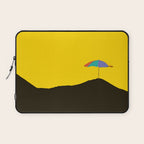 Colorful Parasol Black Yellow Background #decor #society6 #buyart Laptop Sleeve Gallery Image 1
