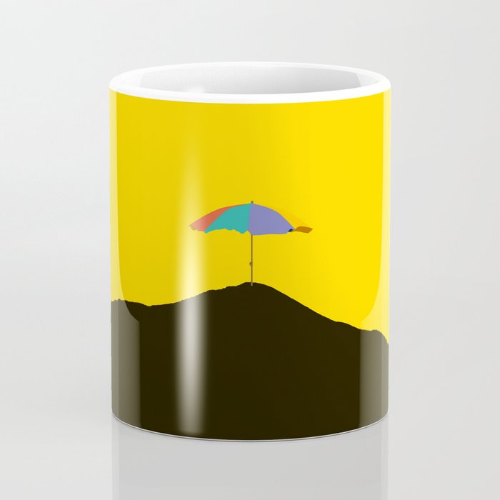 Colorful Parasol Black Yellow Background #decor #society6 #buyart Coffee Mug Gallery Image 4