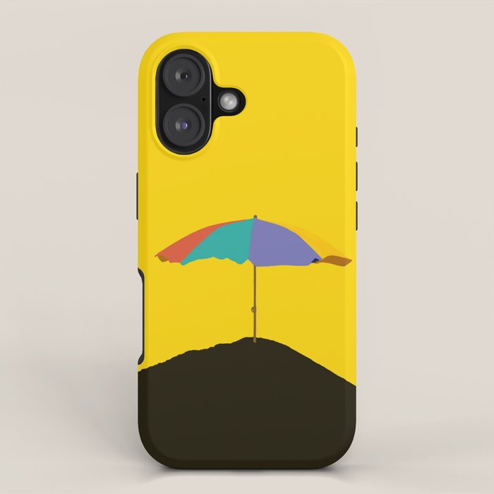 Colorful Parasol Black Yellow Background #decor #society6 #buyart iPhone Case Gallery Image 1