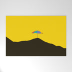Colorful Parasol Black Yellow Background #decor #society6 #buyart Welcome Mat Gallery Image 1