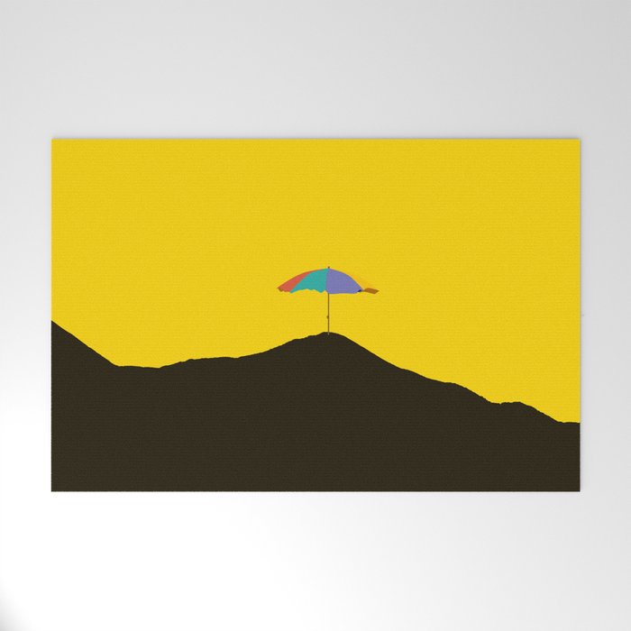 Colorful Parasol Black Yellow Background #decor #society6 #buyart Welcome Mat Gallery Image 1