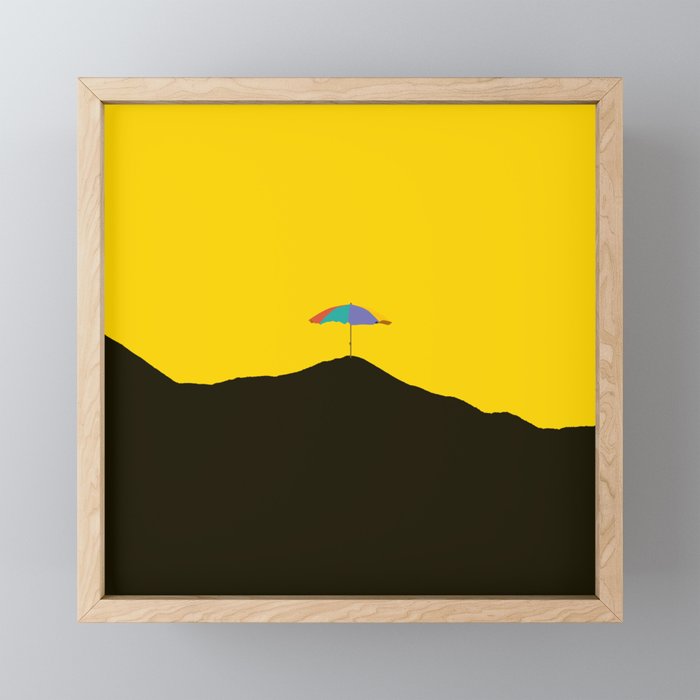 Colorful Parasol Black Yellow Background #decor #society6 #buyart Mini Art Print Gallery Image 1