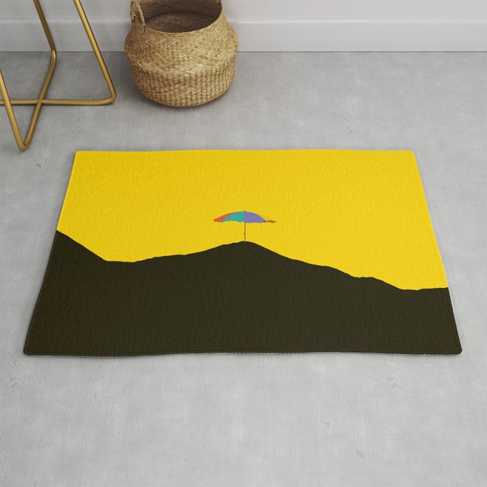 Colorful Parasol Black Yellow Background #decor #society6 #buyart Rug Gallery Image 1