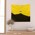 Colorful Parasol Black Yellow Background #decor #society6 #buyart Wall Tapestry Gallery Image 2