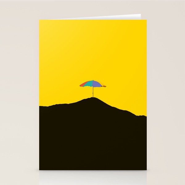 Colorful Parasol Black Yellow Background #decor #society6 #buyart Stationery Card Gallery Image 2