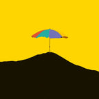 Colorful Parasol Black Yellow Background #decor #society6 #buyart Coffee Mug Gallery Image 2