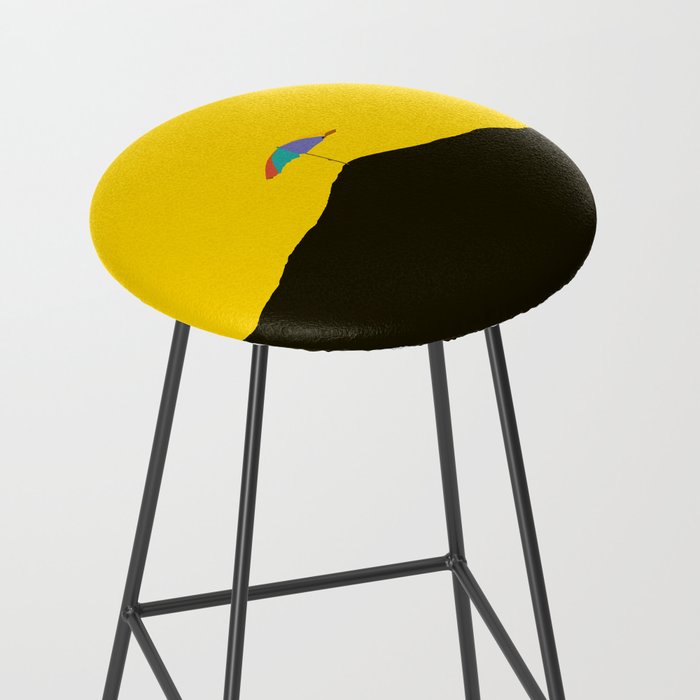 Colorful Parasol Black Yellow Background #decor #society6 #buyart Stool Gallery Image 2