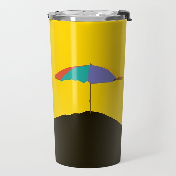 Colorful Parasol Black Yellow Background #decor #society6 #buyart Travel Mug Gallery Image 2
