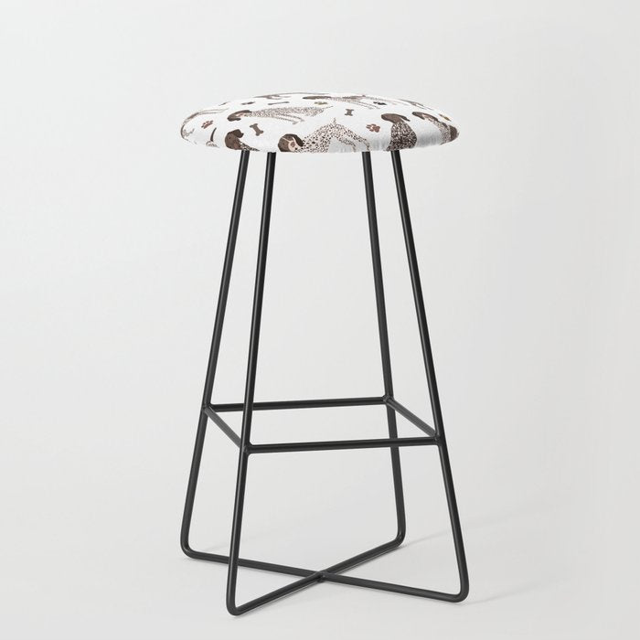 German Shorthaired Pointer Dog Paws and Bones White Stool Gallery Image 1