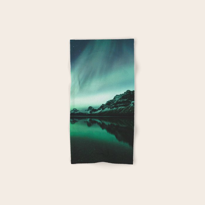 Auroras over Bow Lake, Banff Bath Towel Gallery Image 1
