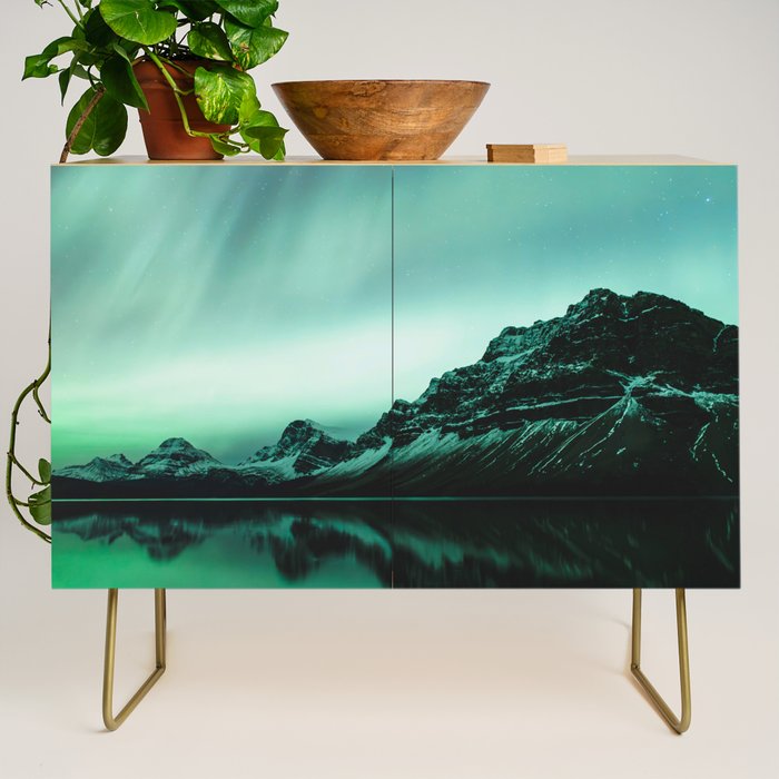 Auroras over Bow Lake, Banff Credenza Gallery Image 1